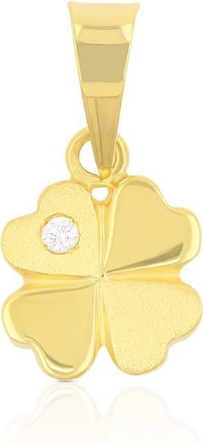 Image du produit Muau Diamond pend cloverleaf yellow gold 750 brilliant 0.01.00ct. 15x8mm (Or jaune 750/18K)