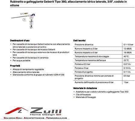 Produktbild Kolok Wheel Geberit type 380 filling valve, side water connection, 3/8 ", brass nipple