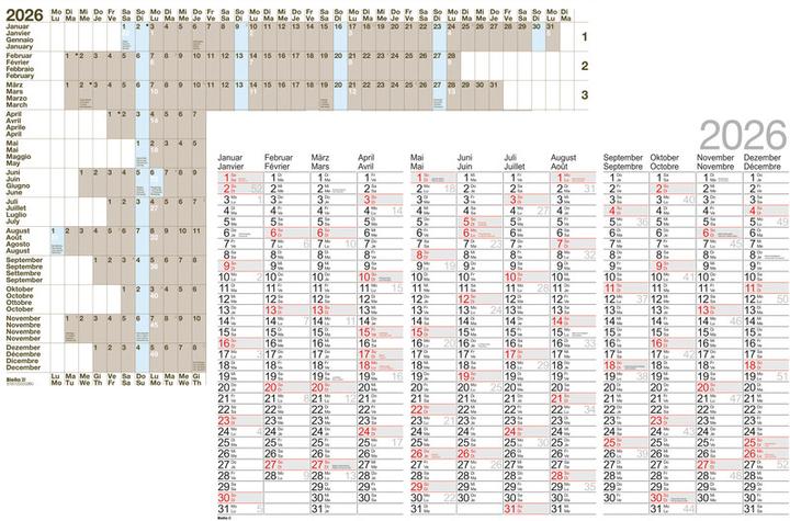 Image du produit Biella Planning annuale da parete (98 x 68 cm, Non contraignant, Allemand, Français)