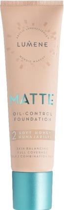 Actual product image Lumene Matte Oil-Control Foundation 2 Soft Honey 30ml (Soft honey)