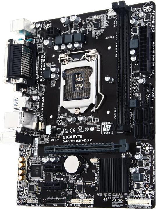 Actual product image Gigabyte Ga-H110m-Ds2 (LGA 1151, Intel H110, mATX)