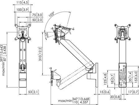 Produktbild Vogels Pro Motion 4126 (Wand, 43")