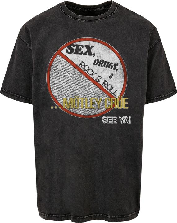 Actual product image Merchcode Motley Crue - No Fun Tour Acid Washed Heavy Oversized Tee - 138493 (M)