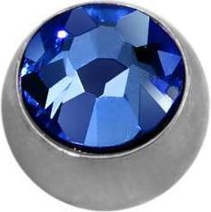 Bijouteria 1.2mm Piercing-Kugel (Kristall, Edelstahl)