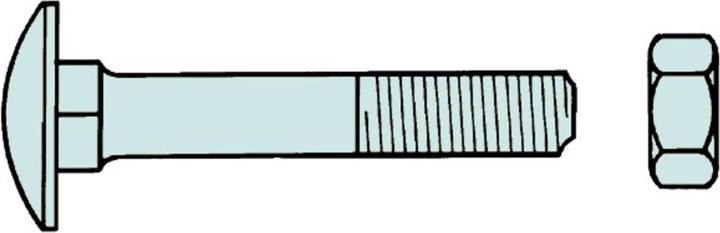 Image du produit Werkstarck Boulons tête bombée M16x120mm acier zing (25 Vis par pièce)