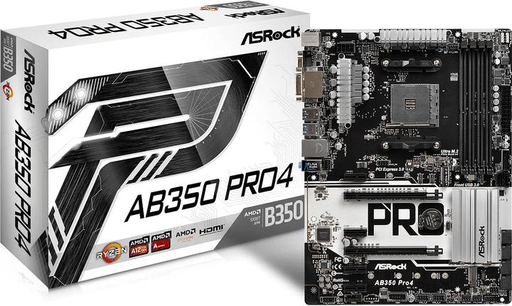 Produktbild AsRock AB350 Pro4 (AM4, AMD B350, ATX)