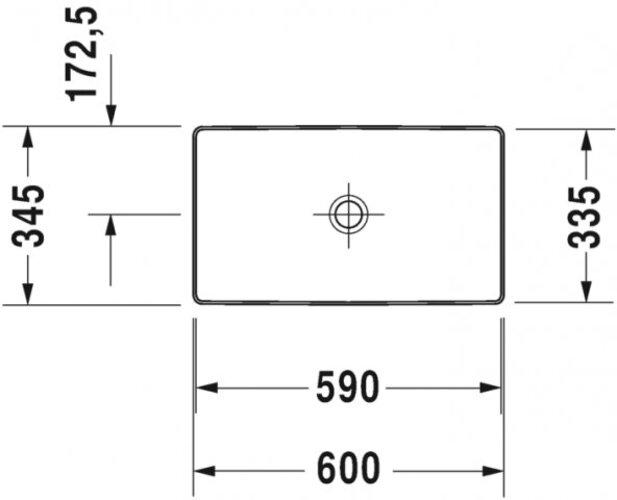 Produktbild Duravit Aufsatzbecken DURASQUARE o ÜL o HLB geschliffen 600x345mm weiss WG (345 mm, 600 mm)