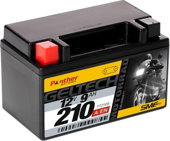Produktbild Panther Batterien Motorradbatterie Gel 12V 8.6Ah YTZ10S (12 V, 8.60 Ah)