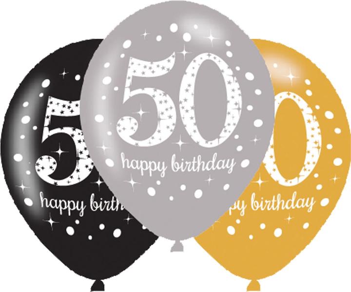 Produktbild Amscan Ballons 50 Jahre "Froher Geburtstag" (6 x)