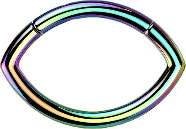Actual product image Star Piercing Micro segment ring foldable coloured oval (Titanium G23, without brass)