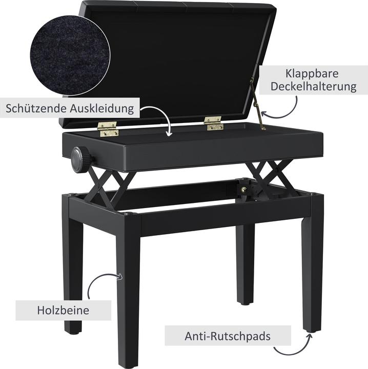 Image du produit Homcom Tabouret de piano réglable en hauteur (Chaise de musicien)