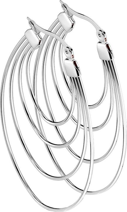 Star Piercing Ohrring silber vier Ovale (ohne Messing, Chirurgenstahl 316L)