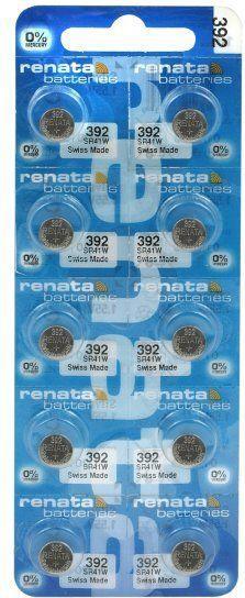 Renata 392 / SR41W - 10 piles bouton (10 pcs, LR41, 45 mAh)