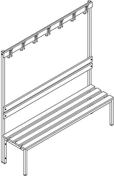 Produktbild eurokraft basic Garderobenbank (200 cm, 170 cm)