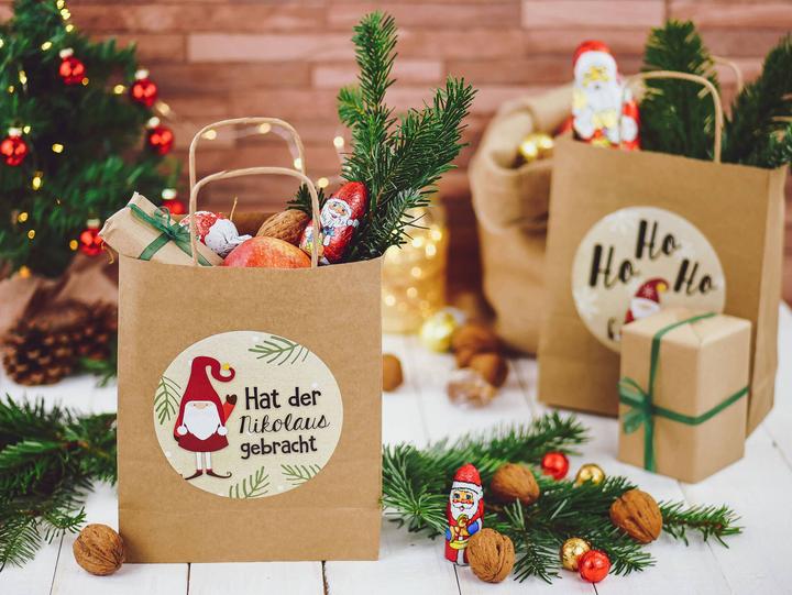 Produktbild Papierdrachen Geschenktüten zum Nikolaus – Wichtel (Geschenktüte, 6 x)