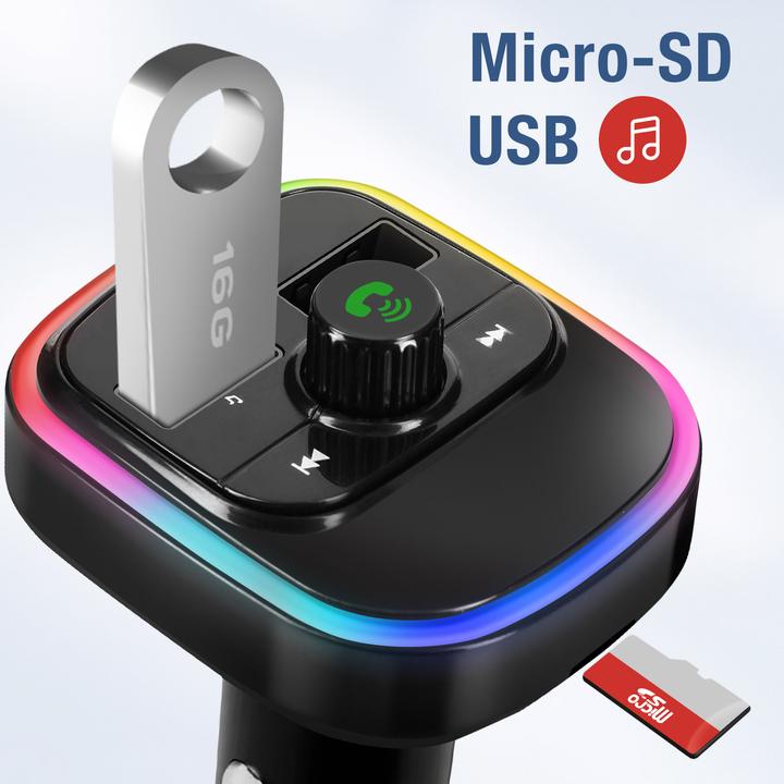 Produktbild Avizar FM-Sender, USB QC 3.0 + USB-C 20W Anschlüsse