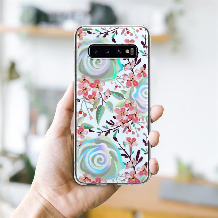 Produktbild Cadorabo IMD TPU Bunte Blumen & Blätter Cover (Samsung Galaxy S10)