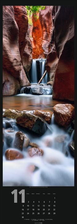 Produktbild Wasserfälle Kalender 2026 (34 x 98 cm, Deutsch)