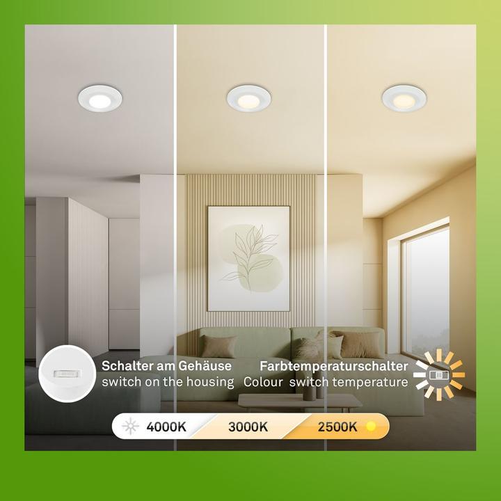Actual product image Briloner Sustainable ultra-flat LED recessed lights set of 3 (520 lm)