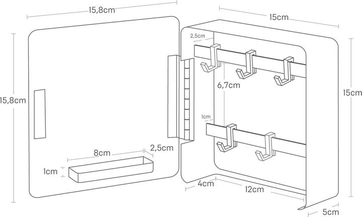 Actual product image Yamazaki Magnetic key box TOWER (5.5 x 16 x 16 cm)