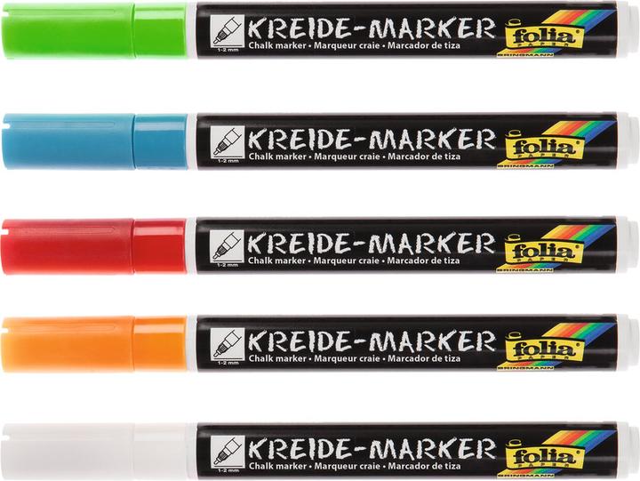 Produktbild Folia Kreide Marker (Schwarz, 2 mm, 5 x)