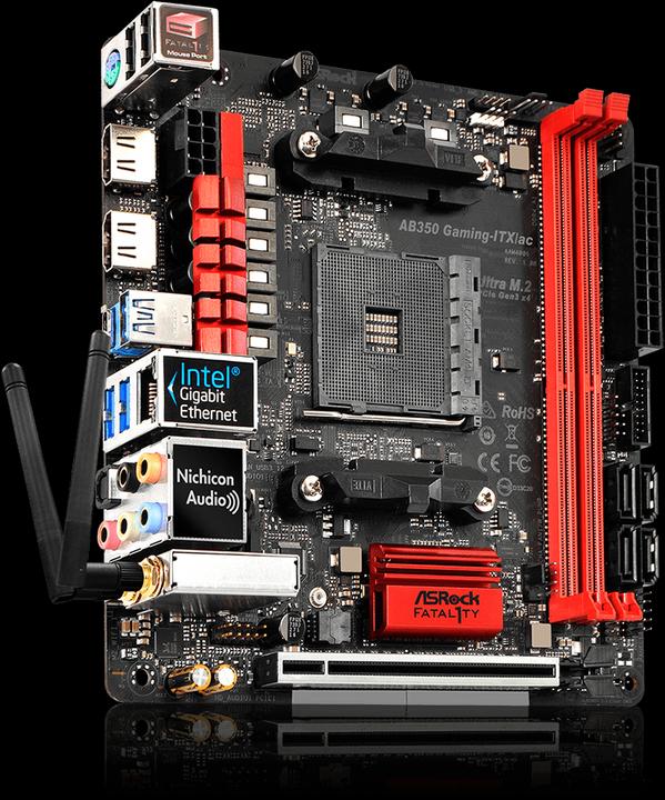 Produktbild AsRock AB350 Gaming-ITX/ac (AM4, AMD B350, Mini-ITX)