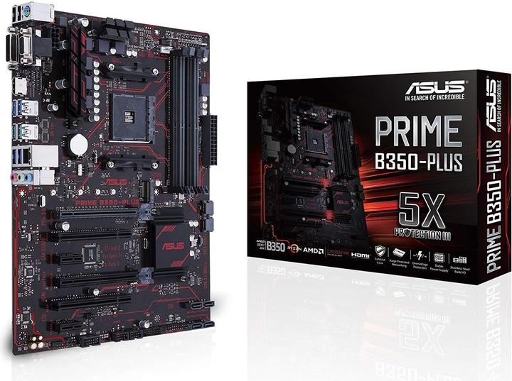 Actual product image ASUS Prime B350-Plus (AM4, AMD B350, ATX)
