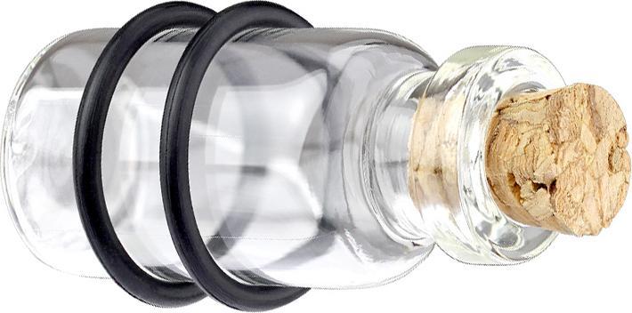 Star Piercing Flared Plug Flasche mit Kork aus Glas (Glas, ohne Messing)