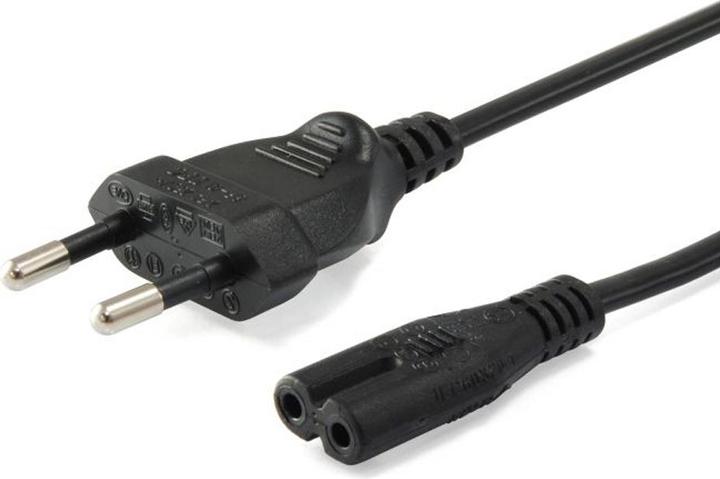 Image du produit equip Câble d'alimentation IEC 2 broches -> C7 3m mâle/femelle noir Polybag (3 m)