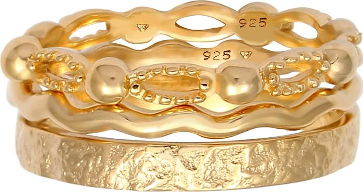 Immagine prodotto Elli Anello a fascia, palla, set di anelli, onde (52, 925 Argento)