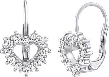 Silvego Romantic silver earrings Hearts with zircons SILVEGO31969Z