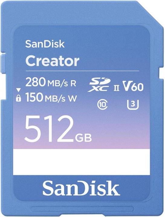 Produktbild SanDisk Creator UHS-II V60 (512 GB, SDXC, U3, UHS-II)
