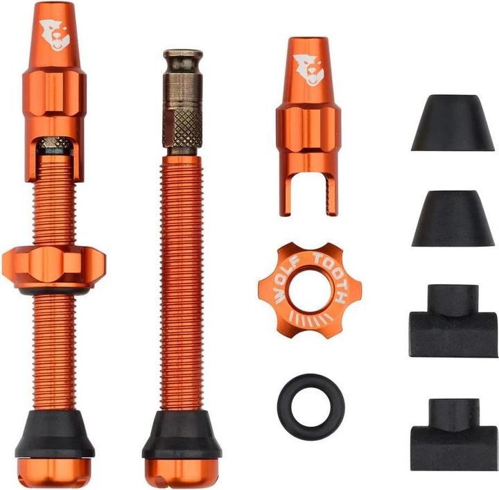 Produktbild Wolf Tooth Tubeless Valve Stem Ventile, Clik Valve, 44mm, 2 Stk., orange