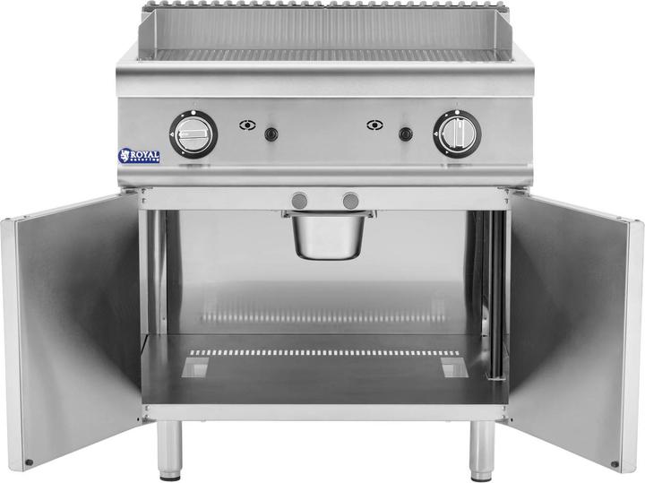 Produktbild Royal Catering Gas-Grillplatte Unterschrank 12 kW geriffelt Propan/LPG/Erdgas 50 - 300 °C (12 kW)