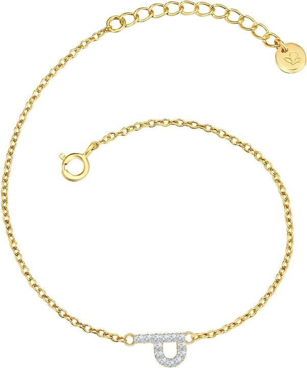 Produktbild Glanzstücke München Damen Buchstabe P Sterling Silber Zirkonia Gelbgold 17,0 cm Basislänge + 3,0 cm Verlängerung - 32128 (17 cm, Sterling Silber)