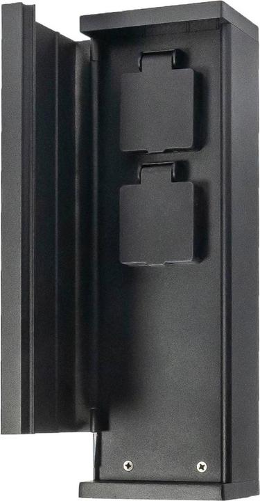 Actual product image Grafner Socket Pillar Black with 2 Outdoor Sockets Stainless Steel Garden Socket Energy Pillar