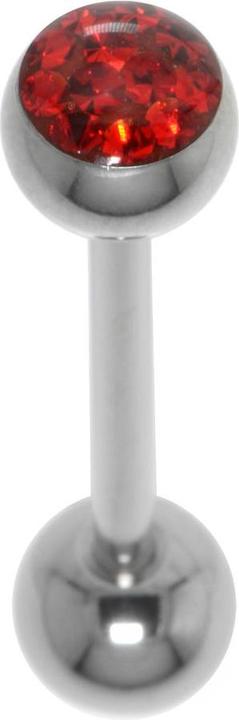 Bijouteria Zungenpiercing (Chirurgenstahl 316L, Epoxiharz, Kristall)