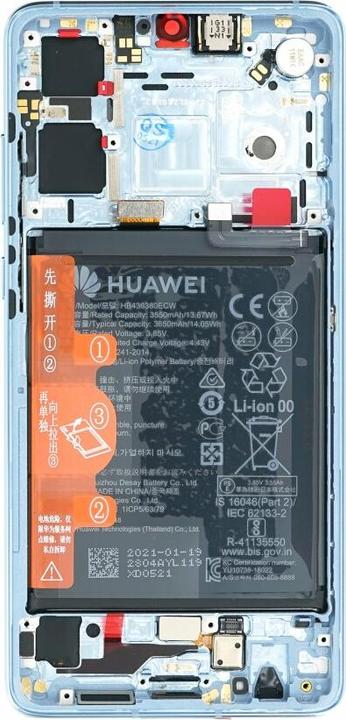 Produktbild Huawei Display-Einheit + Rahmen + Akku P30 (neue Version) breathing crystal 02354HMF (Akku, Huawei P30)