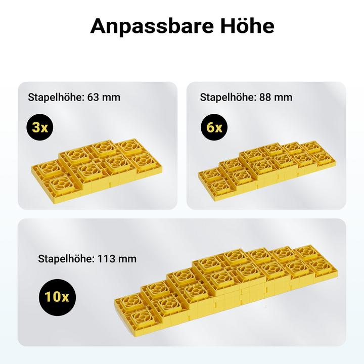 Image du produit Wiltec Unterlegplatten Wohnwagen 10x Stützplatten 13,5t Auffahrkeile Stufenkeile