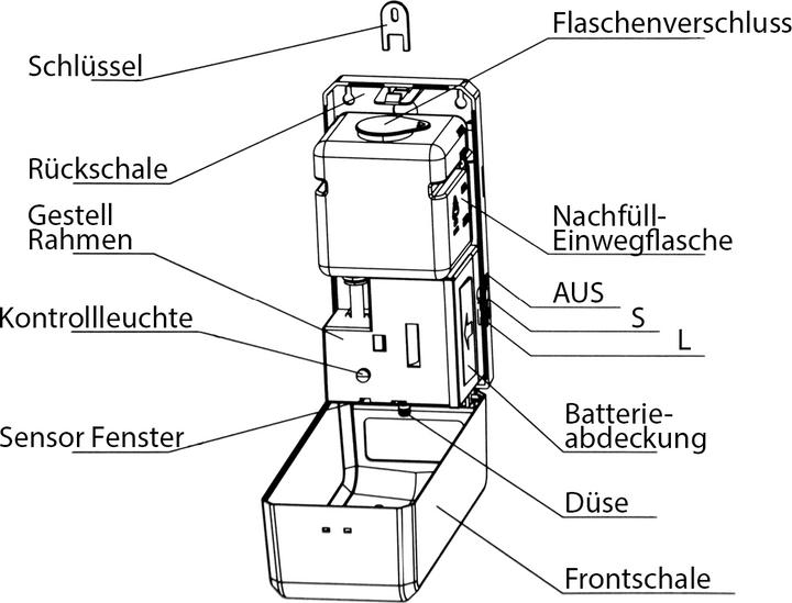 Actual product image Tool Brothers contactless automatic disinfectant dispenser sensor standing, 1000ml tank, height...