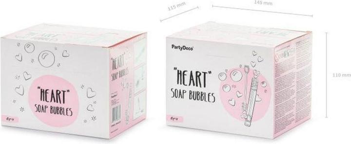 Partydeco Bulles à savon - Tube Coeur (48 pcs)