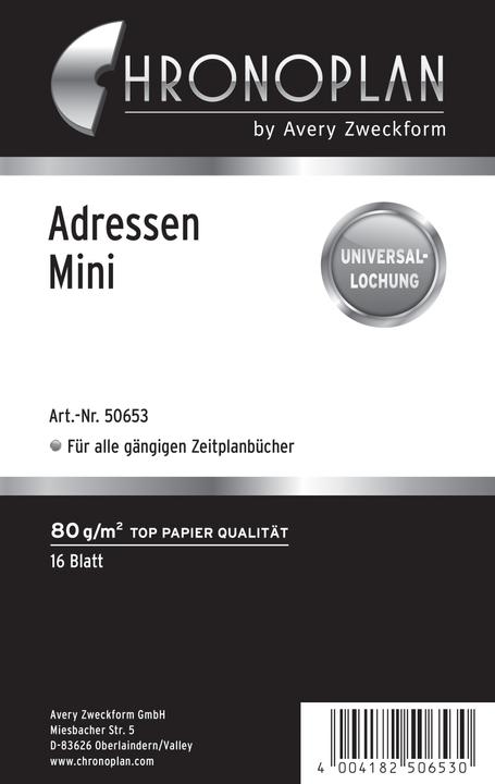 Produktbild Chronoplan CHRONOPLA Chrono.Adressen Mini 50653Z.19 (Spezial, Deutsch)