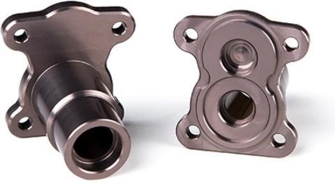 Gmade Aluminum Straight axle adapter (2) (Titanium Gray) for R1 Axle