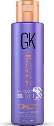 Gk Hair Global Keratin Miami Bombshell Taming Blonde Purple Blowout Treatment 100ml 3.4 Fl Oz (100 ml)