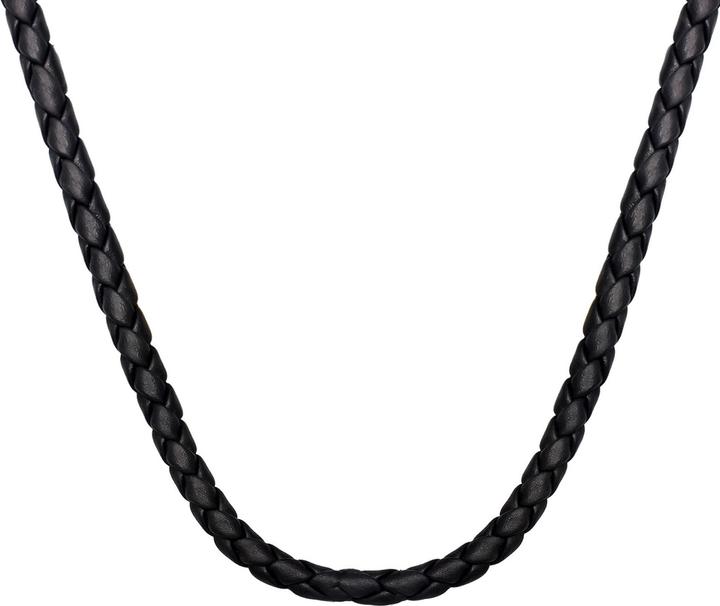 Kuzzoi Halskette Herren Echtleder Kette Geflochten Basic 925 Silber (Leder, 925er Sterling Silber, Keine Schmuckstein, 50 - 55 cm)