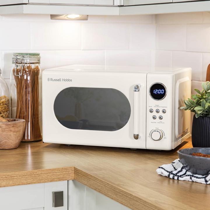 Immagine prodotto Russell Hobbs RHM2044C – Retro Solo Digitale Mikrowelle, 20 L, Creme (Spina UE, 20 l)