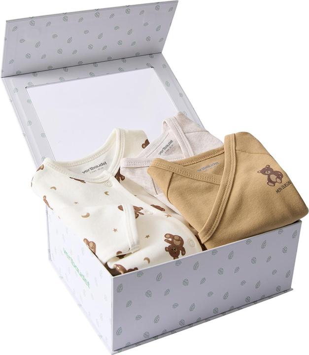 Actual product image Vertbaudet Bio-Kollektion: Baby-Set für Neugeborene, Bärenmotiv, 3 Teile (80)