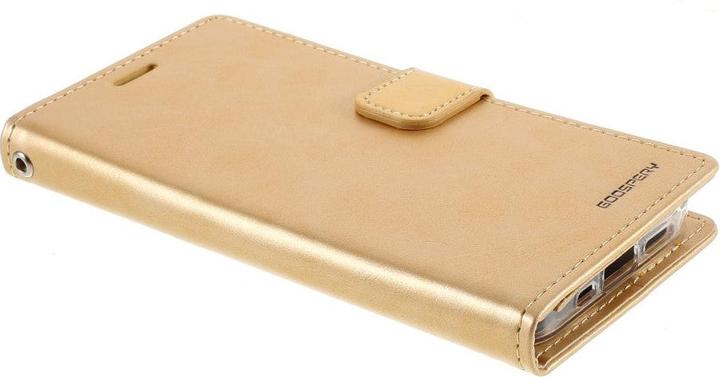 Produktbild iPhone 12 Pro Max - Blue Moon Leder Etui Hülle Karten gold (Apple iPhone 12 Pro Max)
