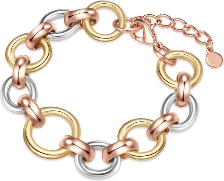 Lulu & Jane Damen Metall-Legierung silber/gelbgold/roségold 18,0 cm Basislänge + 3,0 cm Verlängerung - 29195 (18 cm, Metall-Legierung)