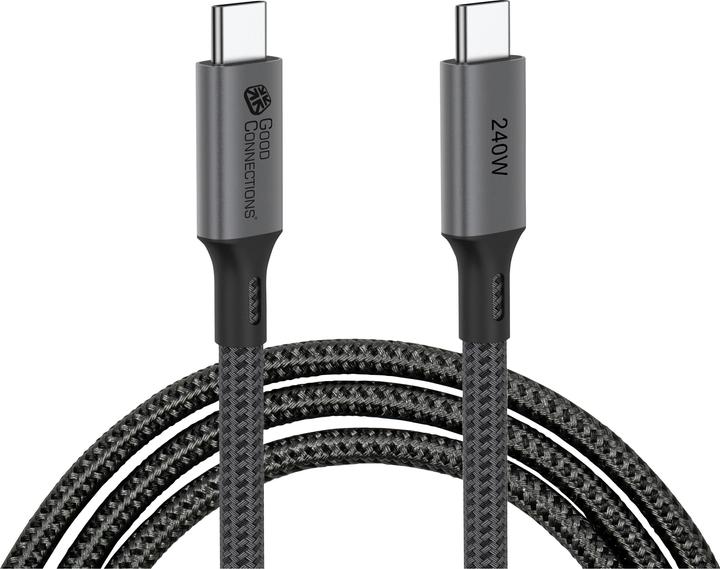 Produktbild Good Connections USB 4.0 Gen. 3x2 Kabel 40GBit/s 240W 8Ka60Hz USB-C Stecker an (1.80 m, USB 4.0, 240 W)